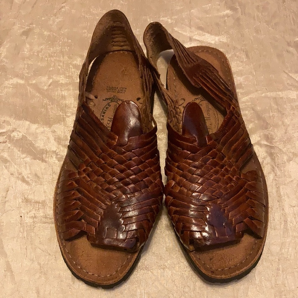 Artesanias Leather Slip On Flats
